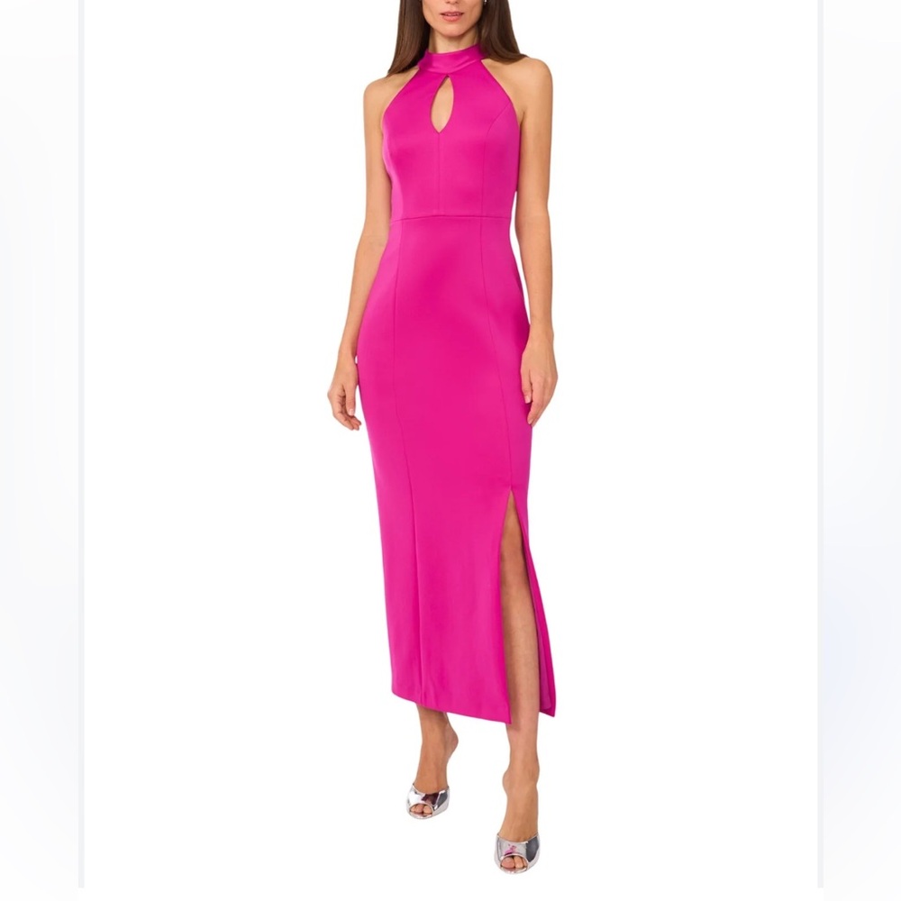 NWT Cece Womens Halter Maxi Dress Fuschia Pink